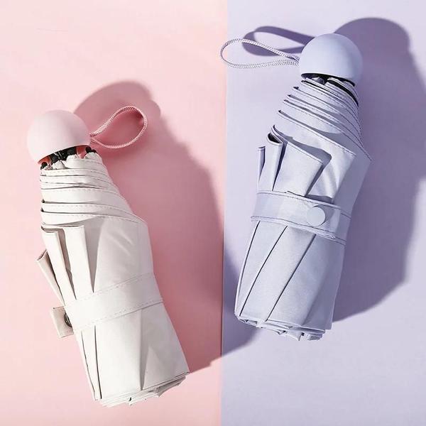 Mini Guarda-Sol Dobrável com Proteção UV - Portátil e com Caixa de Armazenamento Imagem de Mini Guarda-Sol Dobrável com Proteção UV - Portátil e com Caixa de Armazenamento