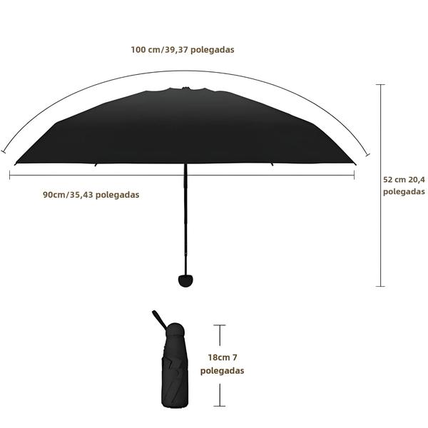 Imagem de Mini Guarda-Sol Dobrável com Proteção UV - Portátil e com Caixa de Armazenamento