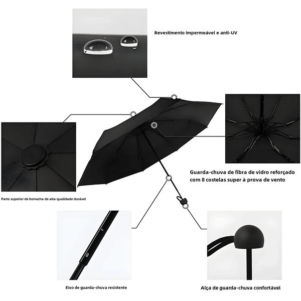 Mini Guarda-Sol Dobrável com Proteção UV - Portátil e com Caixa de Armazenamento Imagem de Mini Guarda-Sol Dobrável com Proteção UV - Portátil e com Caixa de Armazenamento