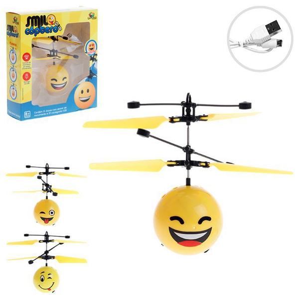 Imagem de Mini Helicóptero com Sensor Smile Recarregável Art Brink