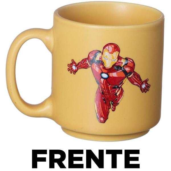 Imagem de Mini Homem De Ferro Iron Man Amarela Café Expresso Empilhável Cerâmica 100ML Oficial Marvel