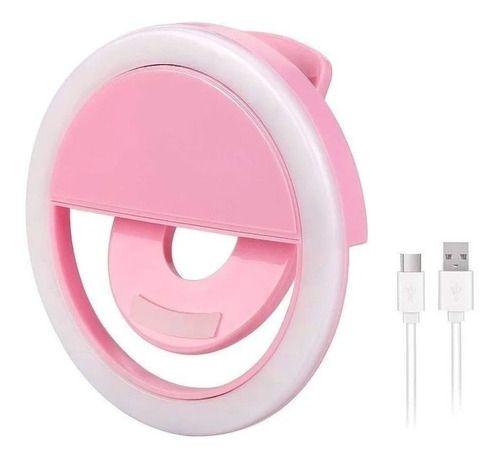 Imagem de Mini Iluminador de LED circular Selfie Ring Light XJ-01 para smartphone - ROSA