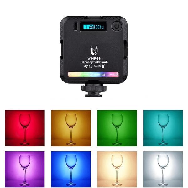 Imagem de Mini Iluminador Led W64 Magnetic Light Rgb 6W Câmeras E