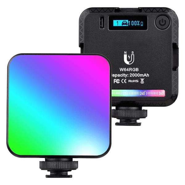 Imagem de Mini Iluminador Led W64 Magnetic Light Rgb 6W Câmeras E