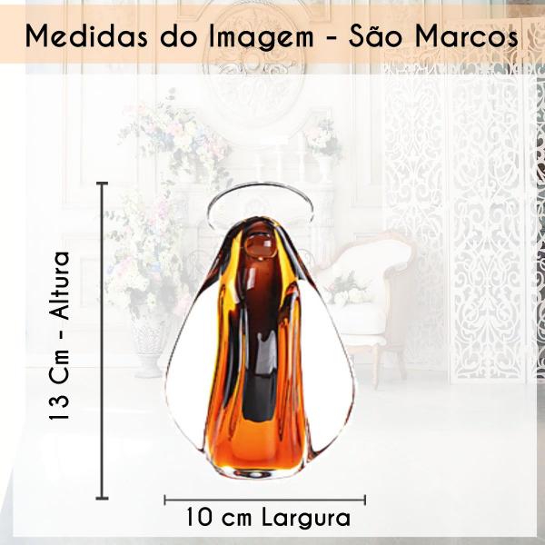 Imagem de Mini Imagem Nossa Senhora em Cristal Murano Mini Baixa - São Marcos Âmbar Fume