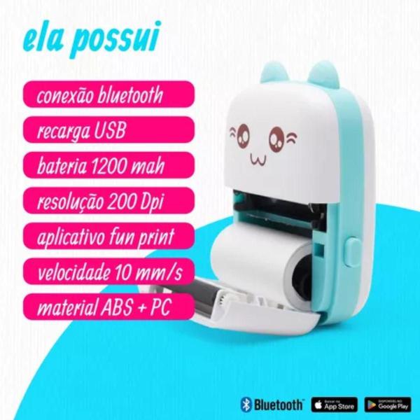 Imagem de Mini Impressora de Bolso Gato Infantil