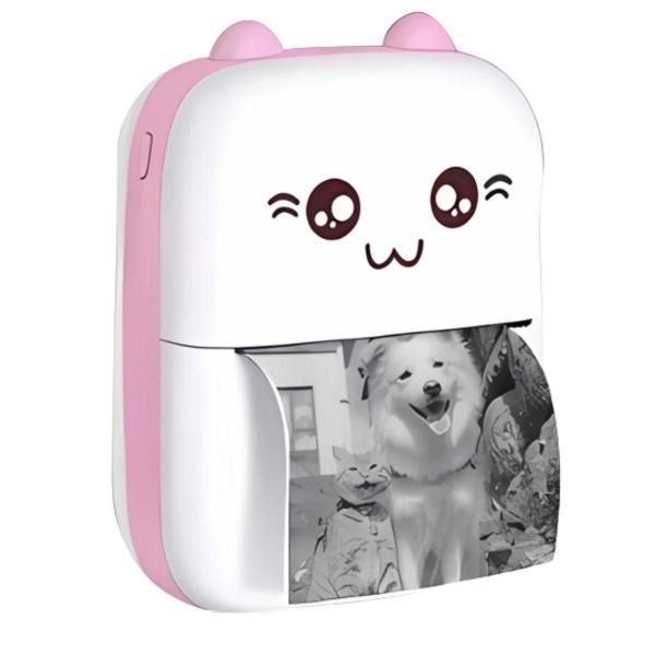 Mini Impressora Infantil Portátil Bluetooth Térmica Rosa - Friburgo Imagem de Mini Impressora Infantil Portátil Bluetooth Térmica Rosa