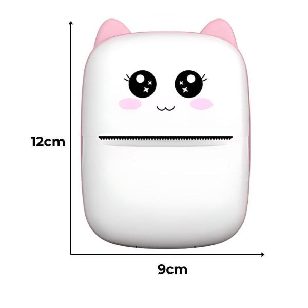 Mini Impressora Infantil Portátil Bluetooth Térmica Rosa - Friburgo Imagem de Mini Impressora Infantil Portátil Bluetooth Térmica Rosa