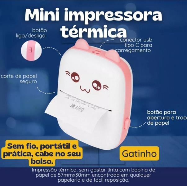 Imagem de Mini Impressora Premium Termica Recarregavel Portatil Printe