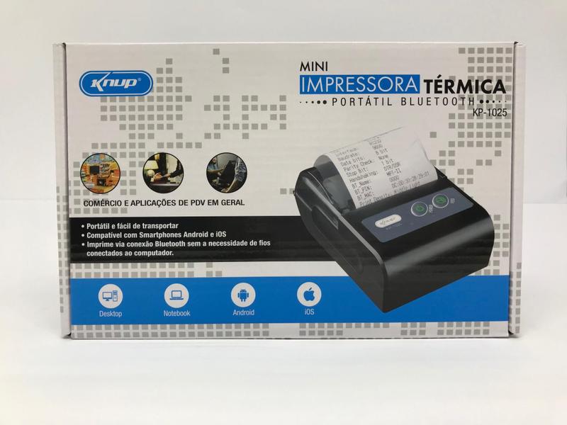 Imagem de Mini Impressora Térmica Portatil Bluetooth Kp-1025 Knup