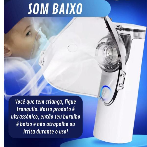 Imagem de Mini Inalador Nebulizador Portátil Mesh Ultrassônico Silencioso USB Recarregável Bivolt Sem Fio Infantil e Adulto Nebulizador Inalador