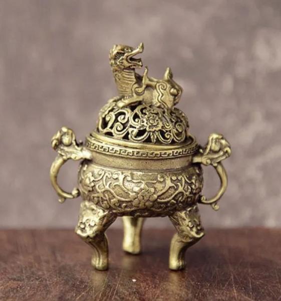 Mini Incensário De Metal Porta Incenso Estilo Chinês - Incensário