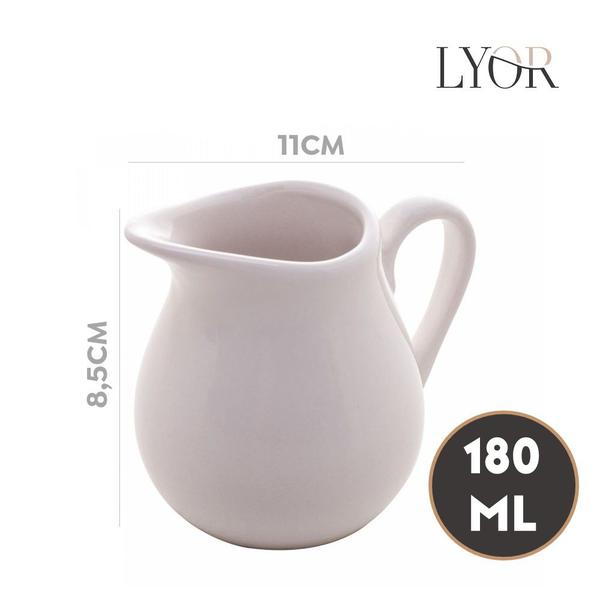 Imagem de Mini Jarra Leiteira Molheira de Porcelana Clean Branca Lyor 180ml