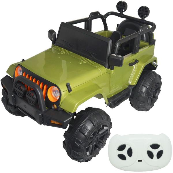 Imagem de Mini Jipe Elétrico Infantil Criança 12V com Controle Remoto Luz Som Usb Mp3 Carro Importway Verde