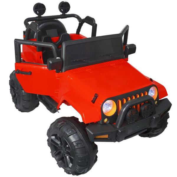 Imagem de Mini Jipe Elétrico Infantil Criança 12V com Controle Remoto Luz Som Usb Mp3 Carro Importway Vermelho