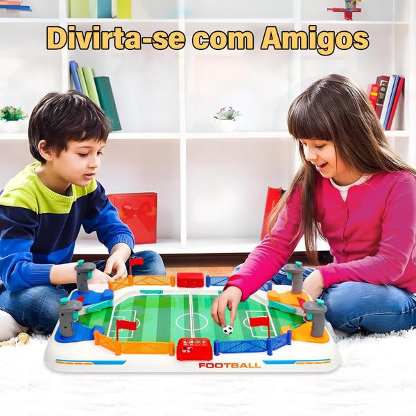 Imagem de Mini Jogo de Futebol de Mesa Pinball Pebolim Fliperama Brinquedo Infantil Adulto