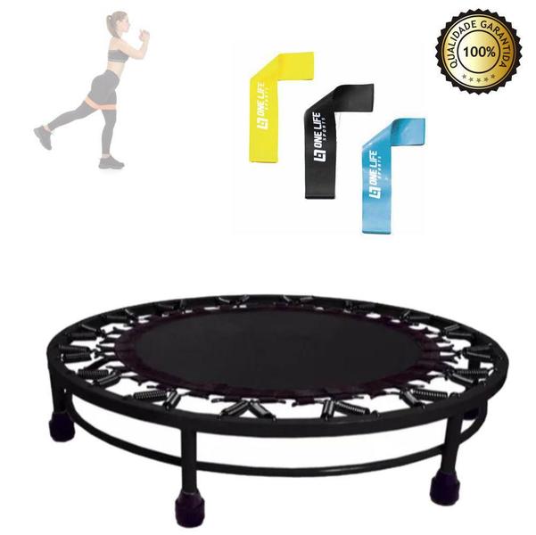 Mini Jump Cama Elástica Profi. 32 Molas + Kit Mini Band - Infinity Imagem de Mini Jump Cama Elástica Profi. 32 Molas + Kit Mini Band