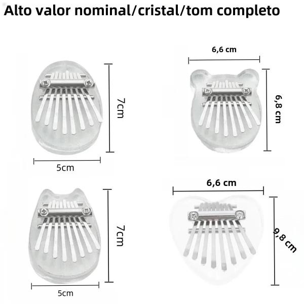 Imagem de Mini Kalimba 8 Teclas Arco-Íris - Piano de Polegar em Cristal Acrílico