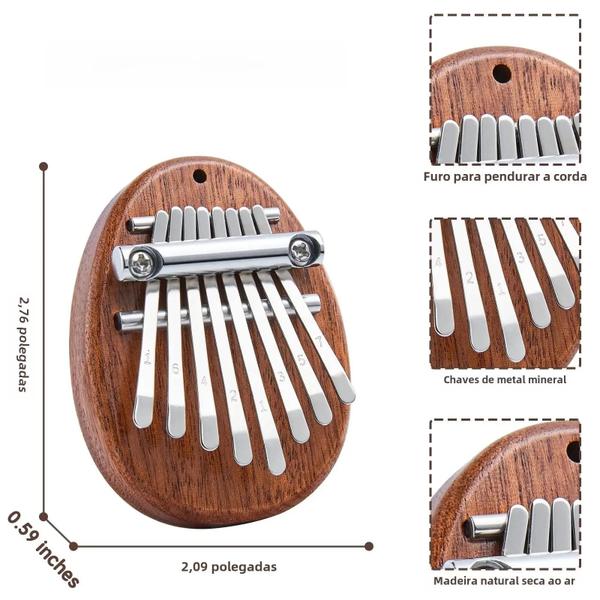 Imagem de Mini Kalimba 8 Teclas para Crianças - Estilo Gota d'Água - Portátil e Bonito