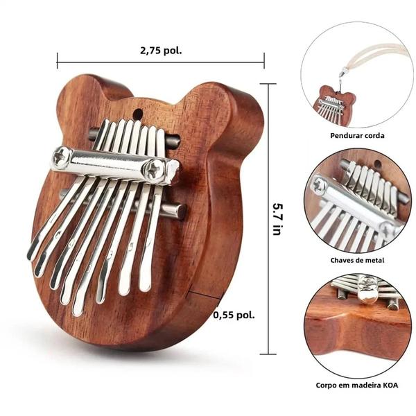 Imagem de Mini Kalimba 8 Teclas - Piano de Polegar de Alta Qualidade - Presente Musical