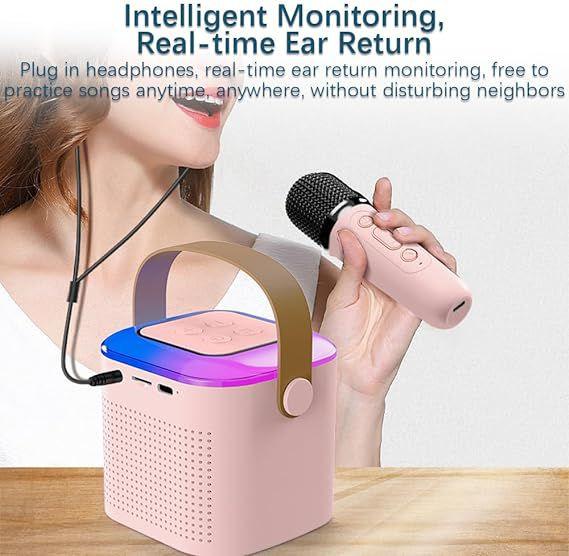 Imagem de Mini karaokê conjunto de microfone portátil e caixa de som para casa Bluetooth