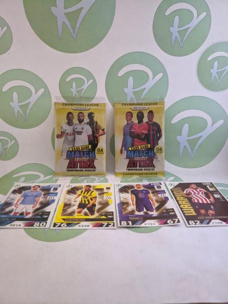 Imagem de MINI KIT CARDS - CHAMPIONS LEAGUE 2023 - Cards Figurinhas brincadeira de Bater Bafo - 10 Pacotes (40 cards)