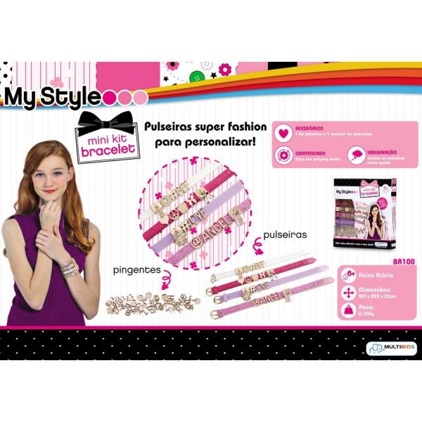 Imagem de Mini Kit Pulseiras My Style Com Letras Multikids - BR100