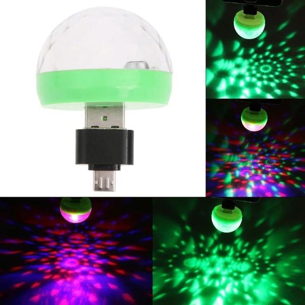 Imagem de Mini Lâmpada Led Colorido Globo Giratória Usb E Android