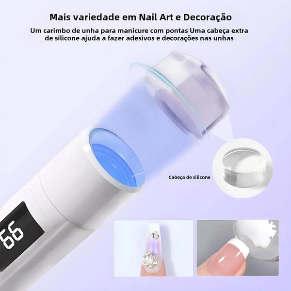 Imagem de Mini Lâmpada UV LED Portátil para Unhas - Secador de Unhas Profissional com Suporte