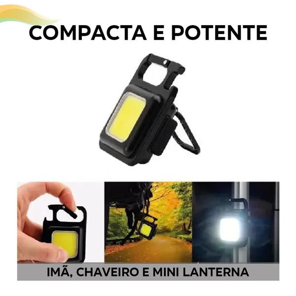 Imagem de Mini Lanterna Chaveiro Led USB Imã Portátil Abridor Garrafa