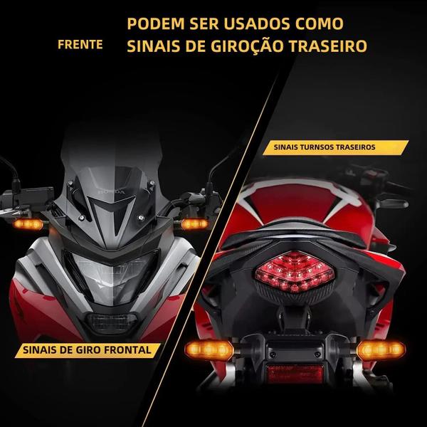 Imagem de Mini Lanterna LED Âmbar 8mm para Motocicleta - 12V - Sinalização Piscante