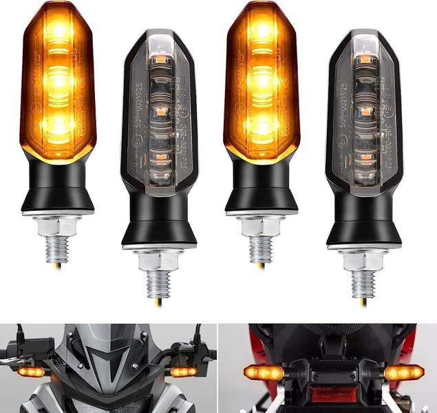 Imagem de Mini Lanterna LED Âmbar 8mm para Motocicleta - 12V - Sinalização Piscante