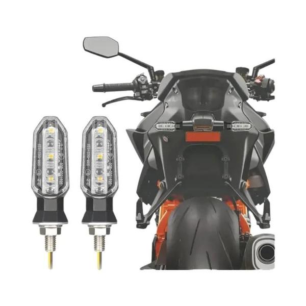 Imagem de Mini Lanterna LED Âmbar 8mm para Motocicleta - 12V - Sinalização Piscante