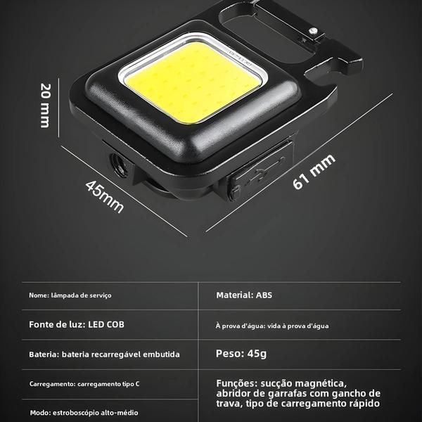 Imagem de Mini Lanterna LED Cob Super Brilhante - EDC, Chaveiro, Emergência e Acampamento