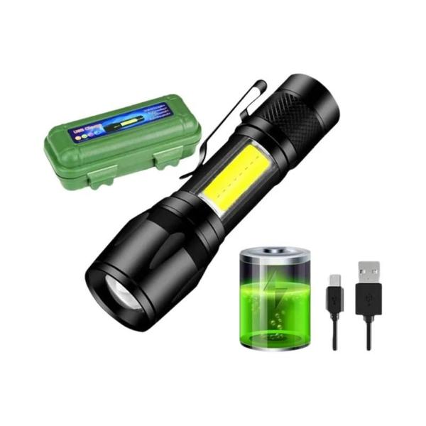 Imagem de Mini Lanterna LED Portátil COB XPE Com Zoom Tático Tocha Lanterna De Acampamento Com Clipe De Caneta