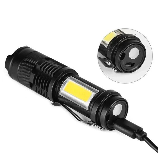 Imagem de Mini Lanterna LED Portátil Q5 - 2000 Lúmens, Zoom Ajustável, À Prova D'Água