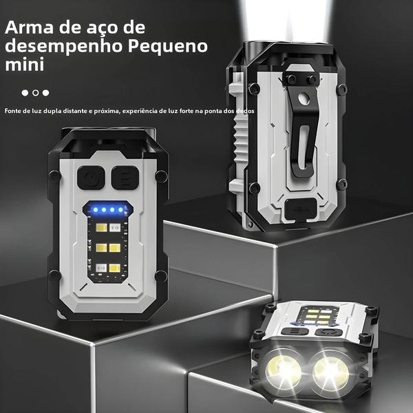 Imagem de Mini Lanterna LED Recarregável de Alta Potência - Dois Tons de Luz e Longa Duração