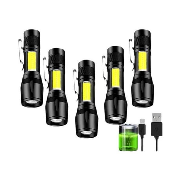 Imagem de Mini Lanterna LED Recarregável Portátil com Zoom COB XPE - Lanterna Tática para Acampamento