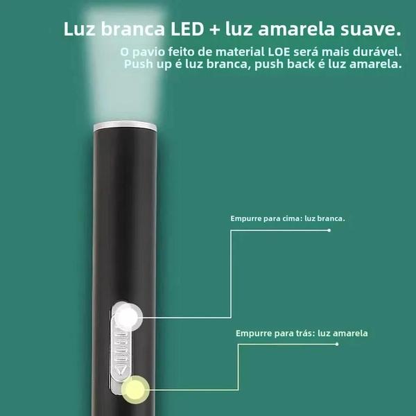 Imagem de Mini Lanterna LED Recarregável USB - Caneta Médica com Clipe de Aço Inoxidável