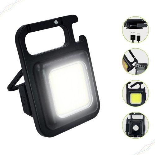 Imagem de Mini Lanterna Multifuncional Glare Cob Chaveiro Abridor Luz Em Led Recarregável Para Emergência Alto Brilho