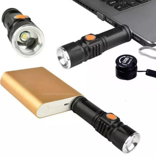 Imagem de Mini Lanterna Portátil Usb Zoom Longo Alcance Resistente