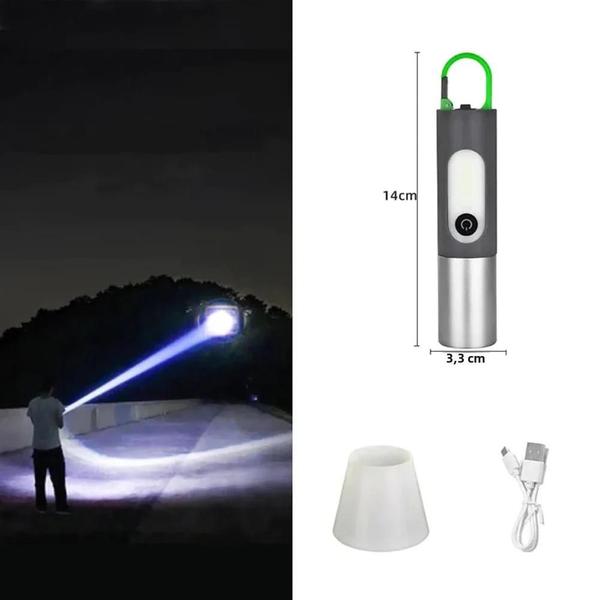 Imagem de Mini Lanterna Recarregável 1800mAh LED - 4 Modos, Zoom e Alta Lumens