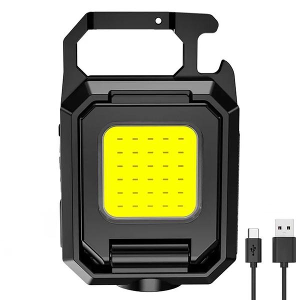 Imagem de Mini Lanterna Recarregável LED com Chaveiro - Luz de Bolso e Trabalho - USB para Camping