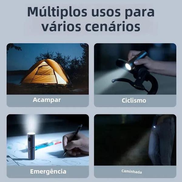 Imagem de Mini Lanterna Recarregável Philips LED 7cm - 7 Modos de Iluminação - Ideal para Caminhadas, Viagens e Autodefesa