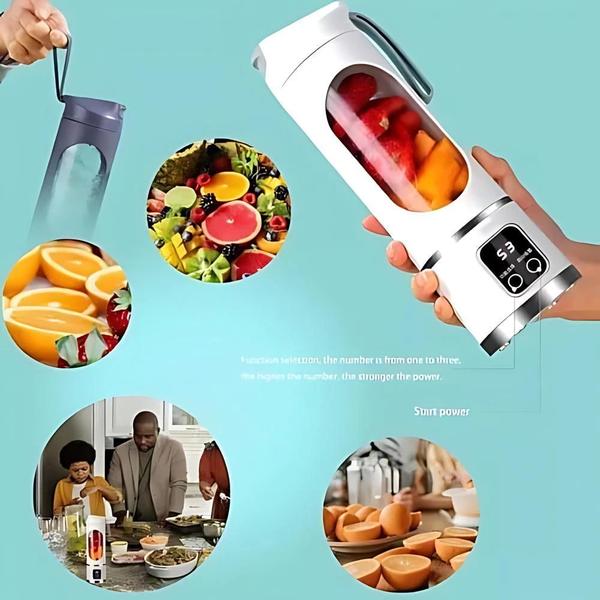 Mini Liquidificador Copo Mixer Elêtrico Batedor Juice Frutas - GARRAFA E MINI LIQUIDIFICADOR Imagem de Mini Liquidificador Copo Mixer Elêtrico Batedor Juice Frutas