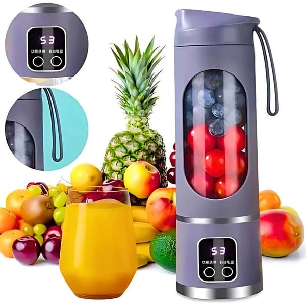 Mini Liquidificador Copo Mixer Elêtrico Batedor Juice Frutas - GARRAFA E MINI LIQUIDIFICADOR Imagem de Mini Liquidificador Copo Mixer Elêtrico Batedor Juice Frutas