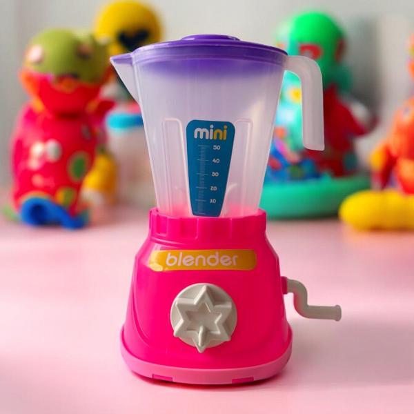 Imagem de Mini Liquidificador Giratório Manivela Brinquedo Brincadeiras Confeiteira Cozinha Imaginaria Divertida Infantil