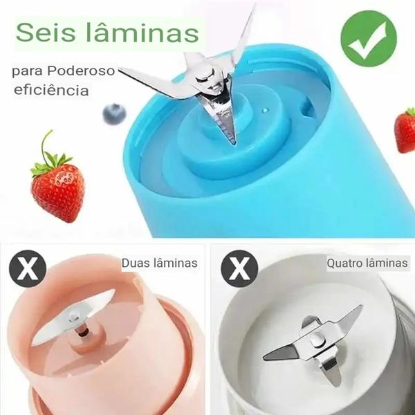 Imagem de  Mini Liquidificador Multifuncional Portátil 380ml Bivolt