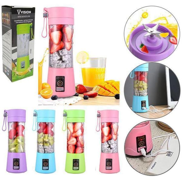 Mini Liquidificador Portátil 380Ml Recarregável 10W Bivolt - Casita Imagem de Mini Liquidificador Portátil 380Ml Recarregável 10W Bivolt