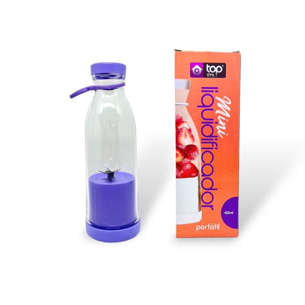 Mini Liquidificador Portátil 6 Facas 420ml - Top Útil Imagem de Mini Liquidificador Portátil 6 Facas 420ml